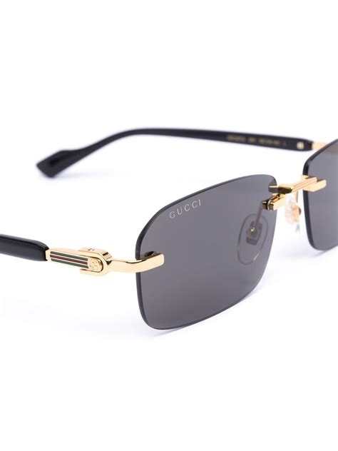 gold frame blue lense gucci glasses|Gucci eyeglasses rimless.